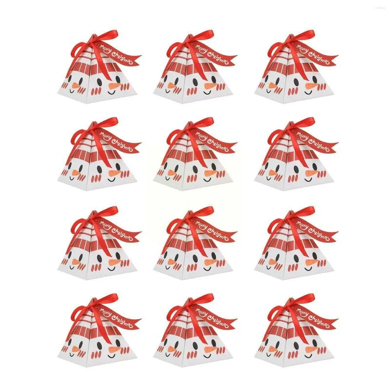 Confezione regalo Carino Festa di Natale Babbo Natale Dessert Scatola di imballaggio Triangolo Carta ecologica Caramelle da forno Biscotti Custodia amichevole Torta X4R7
