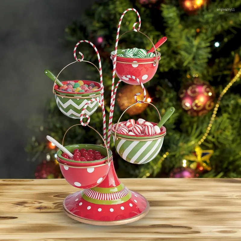 Christmas Decorations Festive Decoration Snack Station 4 Bags Of Resin Food Baskets Table For Easy Storage