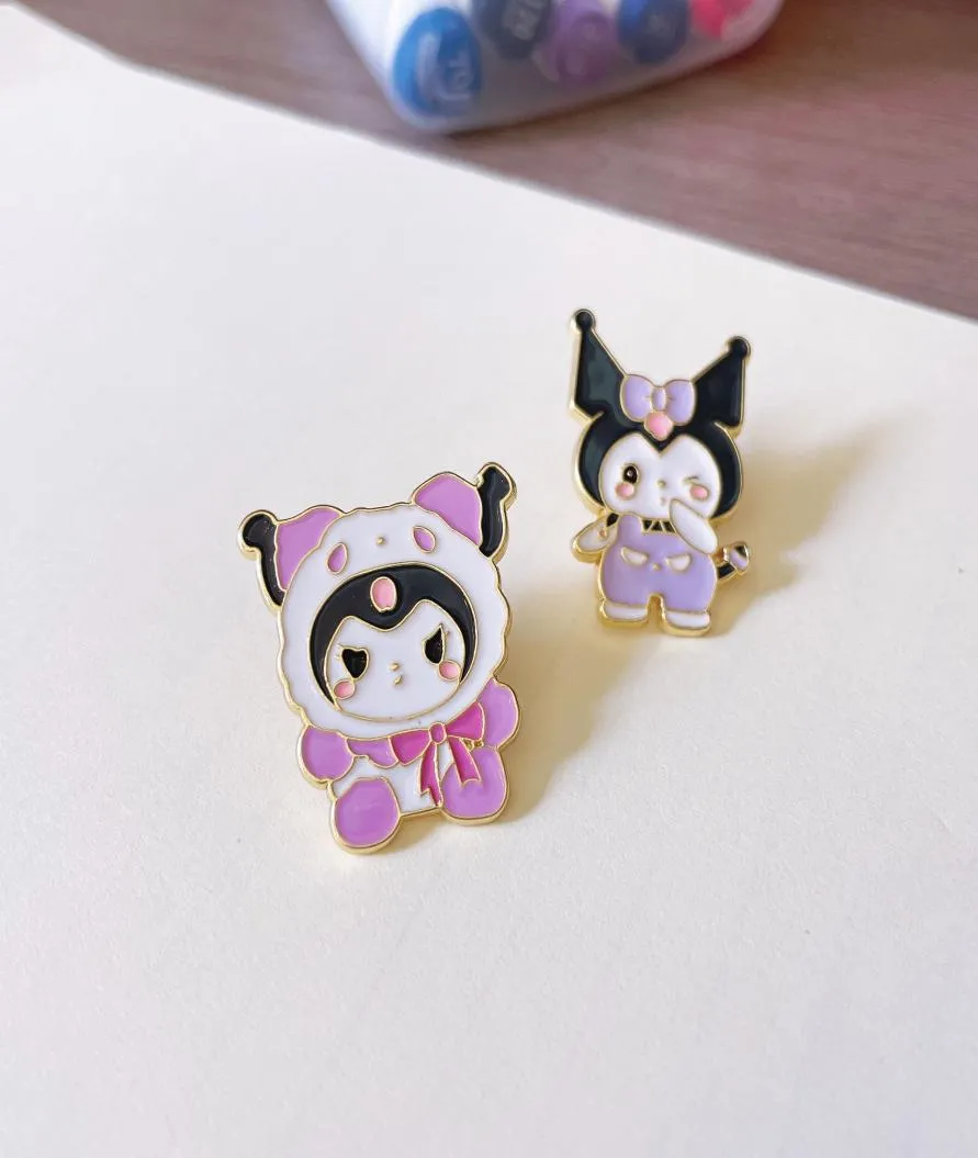 Kuromi Lindas Pel culas De Anime Pins De Esmalte Dura Coleccionar 