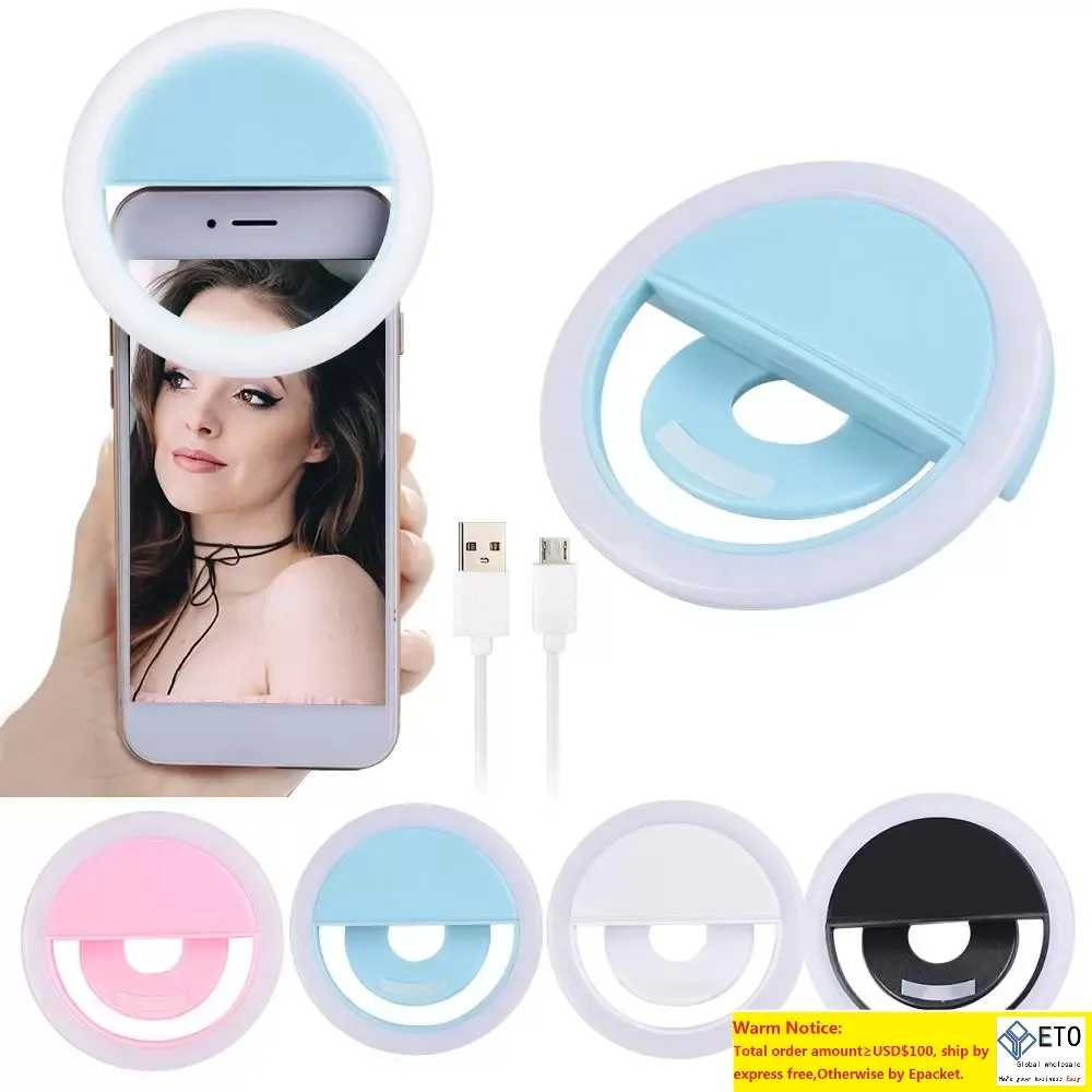 Charge flash LED beauté remplir selfie lampe extérieure selfie anneau lumineux rechargeable pour tous les téléphones mobiles