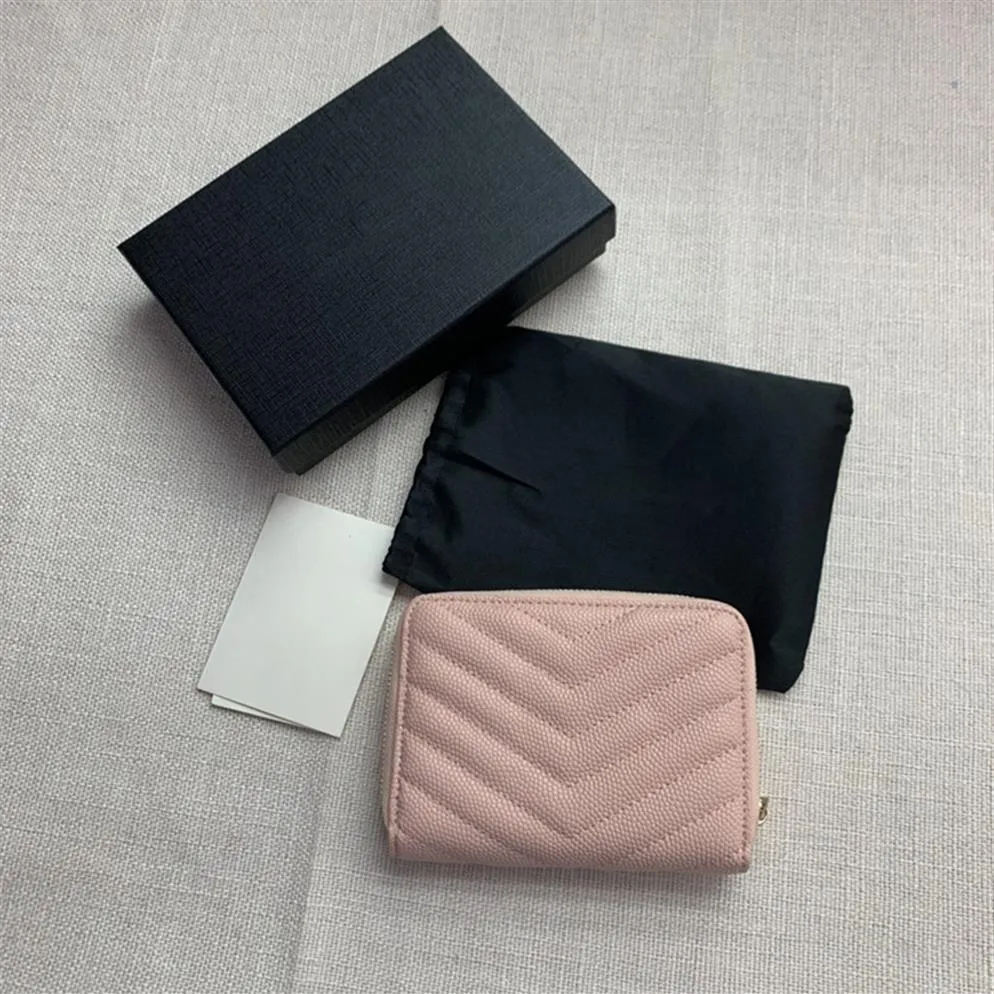 Designers Bags Luxurys Monograms Compact ZIP Around Wallet Grain DE Poudre Embossed Leather Fashion Lady Mini Purse Noir Rose Wom207Z