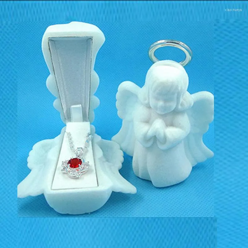 Presentförpackning Romantiska ängelsmycken ringer halsband Display Box Small Case Packaging