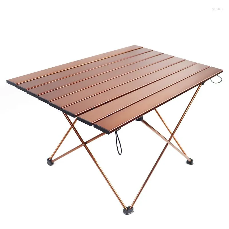 Camp Furniture Brown Folding Table Portable Ultra-Light Picnic Suitable For Outdoor Camping Garden Party