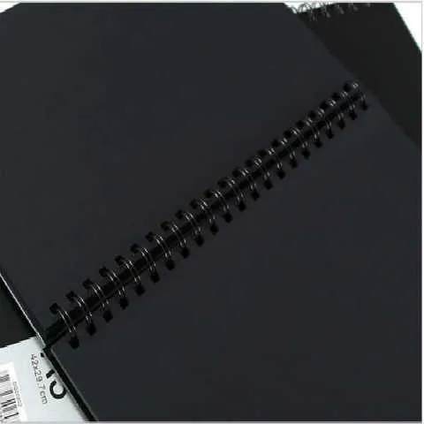 Libro de tarjetas negro A4 120 páginas papel de tarjeta negro página interior libro de bobina Graffiti A3 álbum de fotos DIY cuaderno de bocetos negro