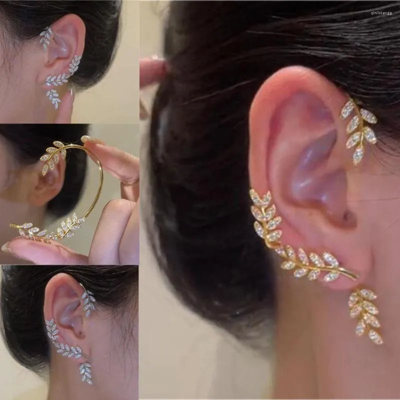 Orecchini schienali gioielli di moda di alta qualit￠ Nessun petto di strass per pezzi di strass avvolgimento fogliare tragus non piercing