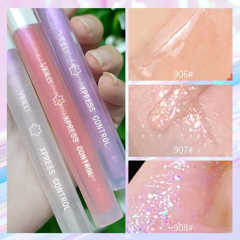 Lip Gloss Mirror Water Glitter Glaze Transparent Glass Oil Waterproof Moisturizer Long Lasting Liquid Stain Makeup