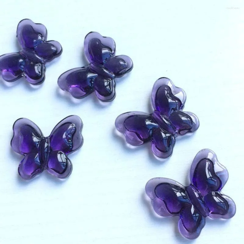 Lustre de cristal violeta cor 28 35 mm 40pcs vidro contas de borboleta solta para peças Diy Garland Strand Acessórios decoração