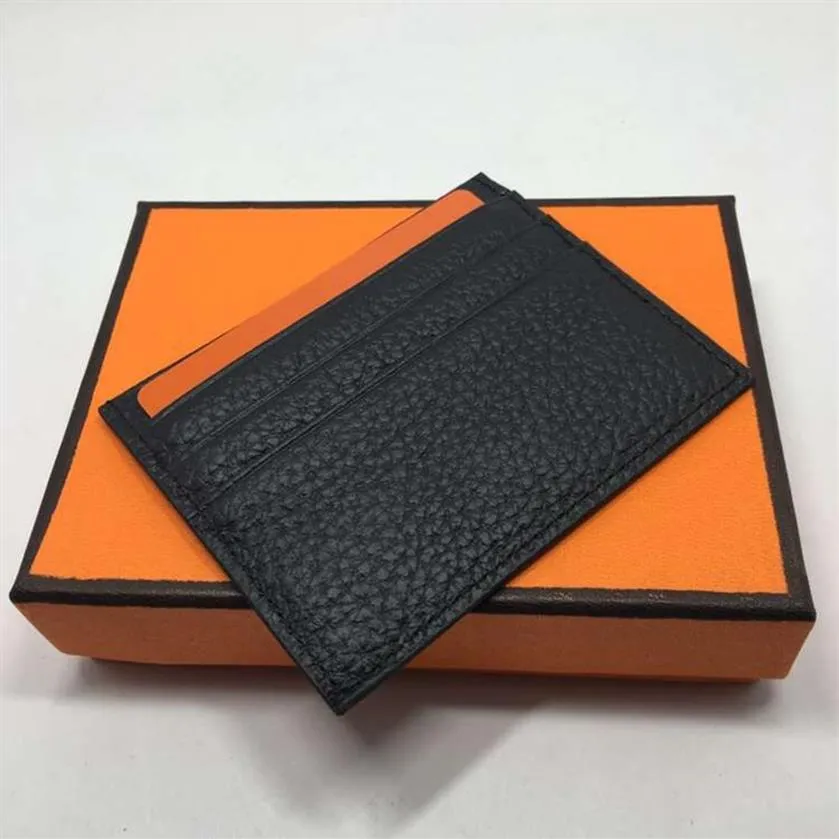 7 färger äkta läder kreditkortshållare Wallet Classic Brand Designer Thin ID Case Case Coin Purse 2018 Nya ankomst Fashion P2157