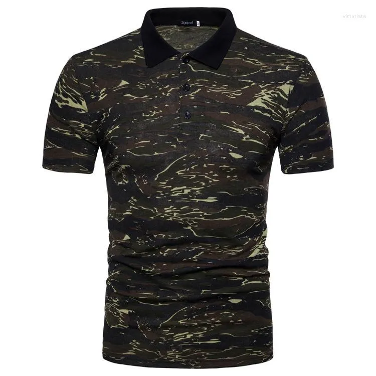 Polos pour hommes décontracté imprimé Polo hommes coton coupe ajustée à manches courtes chemises d'été Anti-boulochage angleterre Style Para Hombre