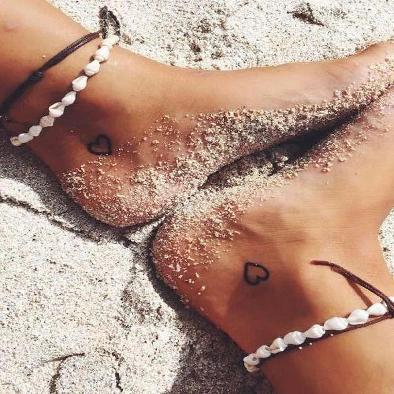 Anklets Ankle Bracelet Chain 2Pcs/Set Women Shell AnkletSandal Beach Foot Jewelr