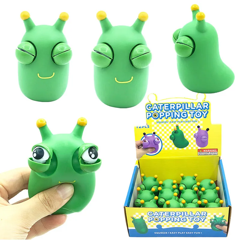 44 styles Nouveauté Boom Eye Worm Fidget Toy Fun Anti Stress Relief Relief Jouet Drôle Herbe Animaux Décompression Jouets