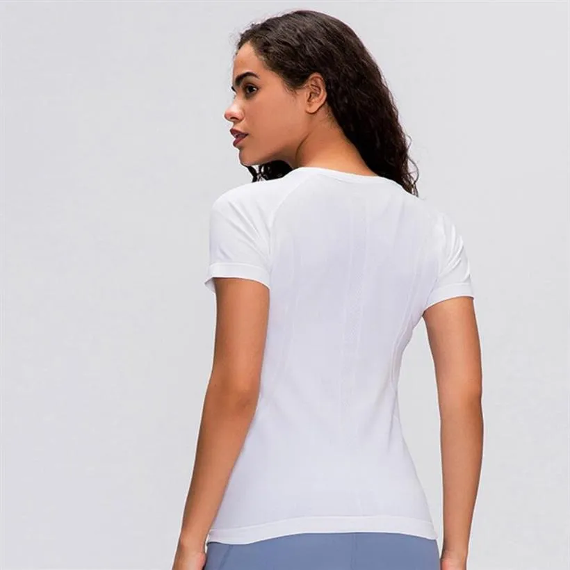 L-55 New Yoga Top T-shirt Moda Outdoor Ftness Abbigliamento Donna Maniche corte Sport Yoga Serbatoi Running shirt268z