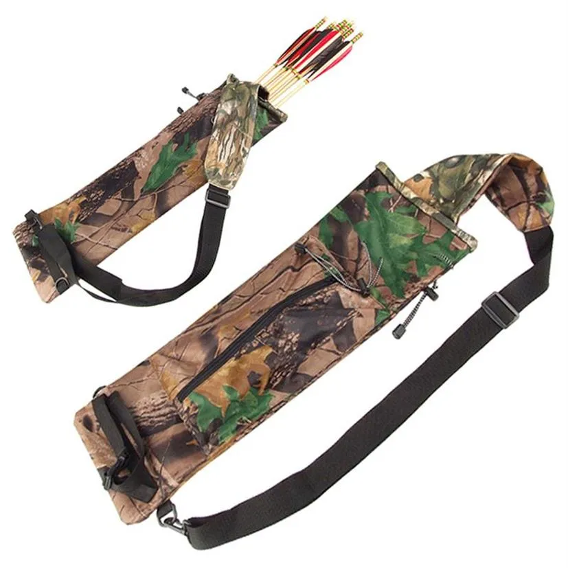 Sacs de chasse Sacs de chasse Carquois Feuilles d'arbre Camouflage Épaules Sac Flèches Arbalète Arc pour le tir Accessoires de sport 289t