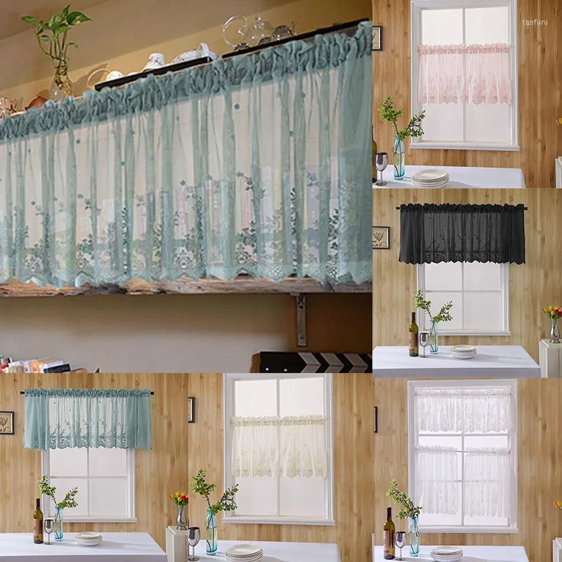 Gordijn 137 cm 90 cm kort kant Jacquard vaste valance kleur zoom raam slaapkamer deur slijtage kleine gordijnen huisdecor