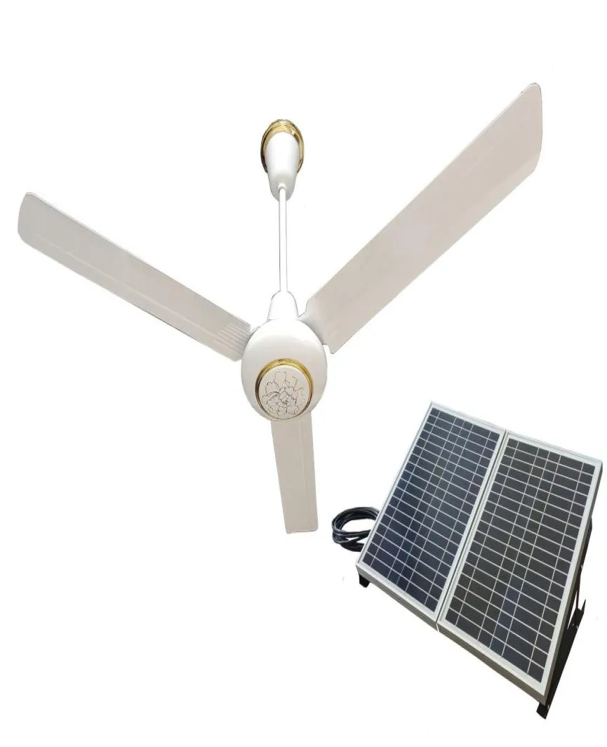 Electric Fans Dc Solar Powered Ceiling Fan Used For Outdoor Summerhouse