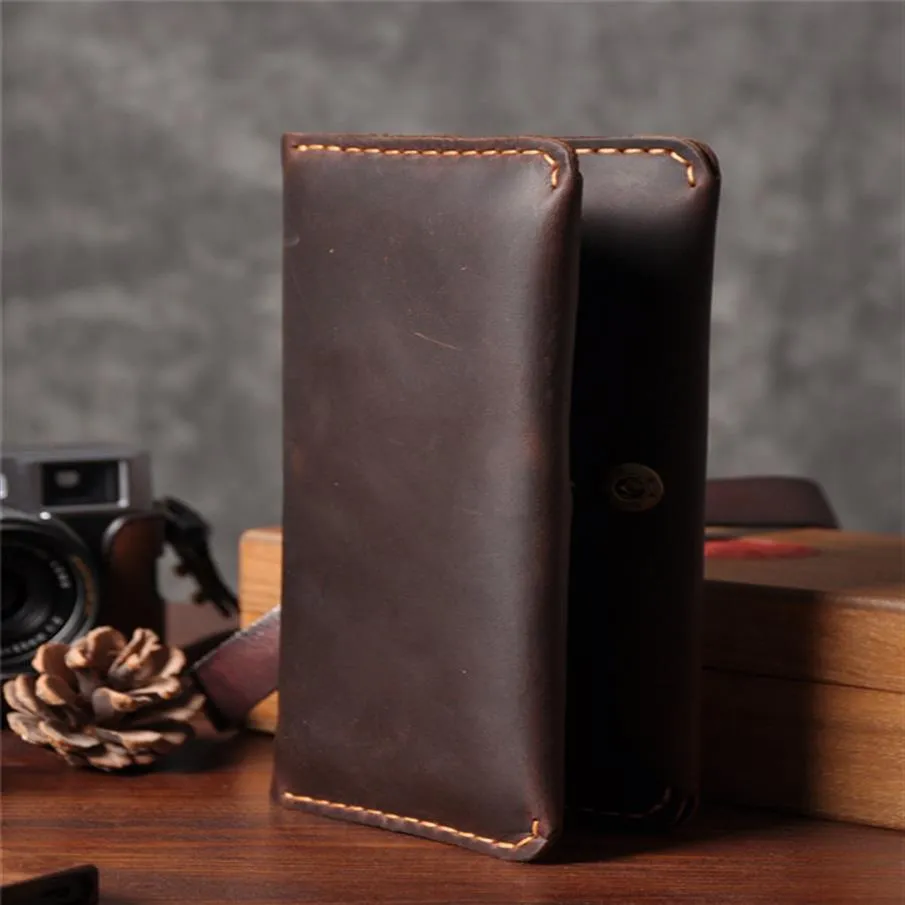 New Handmade Crazy horse Genuine Leather Clutch Men Wallet Women Purse Knitted Men Money Clip Coin Holder Pouch Cluch Bag WF201286f