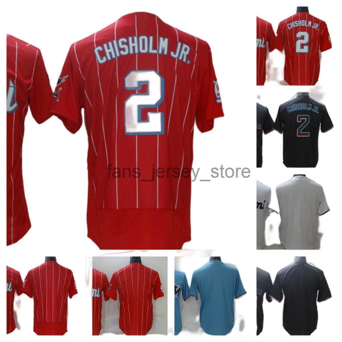 2023 New Baseball Jersey 2 Jazz Chisholm Jr. Blank genähte Jerseys Herrengröße S - XXXL
