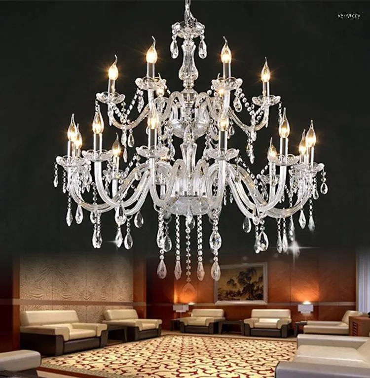 Chandeliers Modern 12/15/18 Arms Transparent Crystal Lamp For Living Room Lighting Bedroom Chandelier Led Lampadari