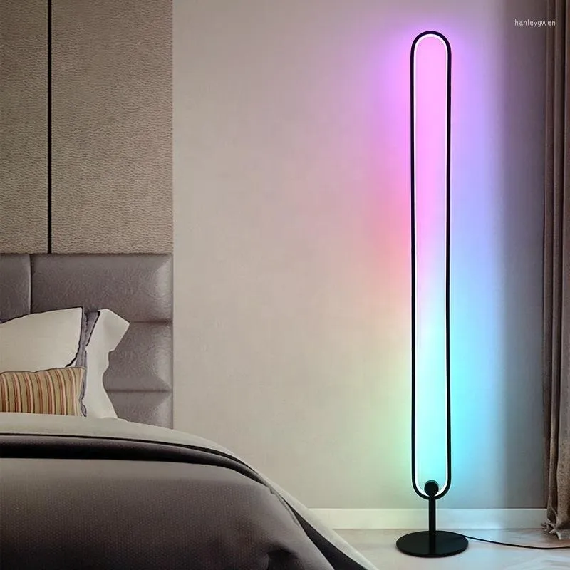 Floor Lamps Modern RGB Remote Led Colorful Standing Lamp For Living Room Bedroom Minimalist Atmosphere Light Decor Indoor