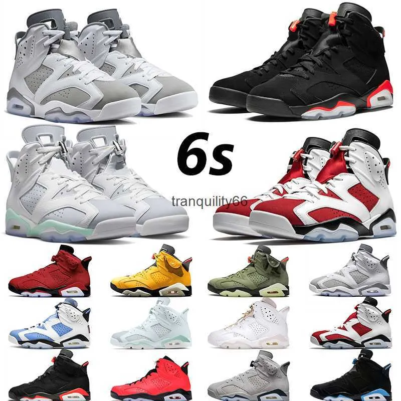 Jumpman 6s Buty koszykówki Carmine Złote Hoops Mennica Piana Czarna podczerwień Metalowy Srebrny Srebrny Grey DMP Dmp Womens Treners Outdoor Sport