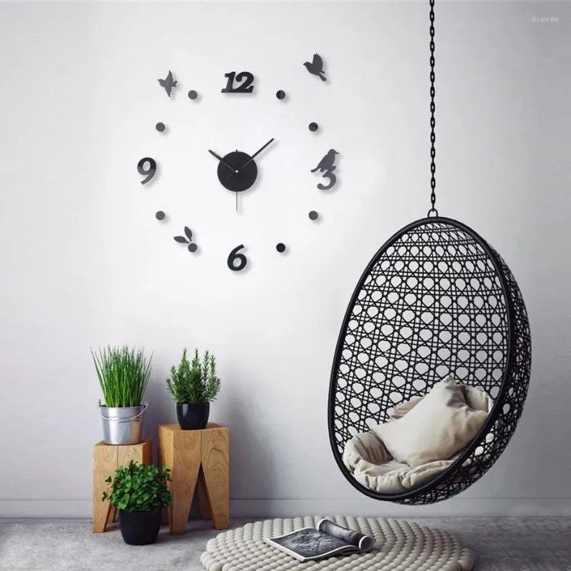 Duvar Saatleri 3D DIY Çıkartmaları Akrilik Modern 2022 Varış Kuvars Dekoratif İğneler Ev Dekor Relogio De Parede