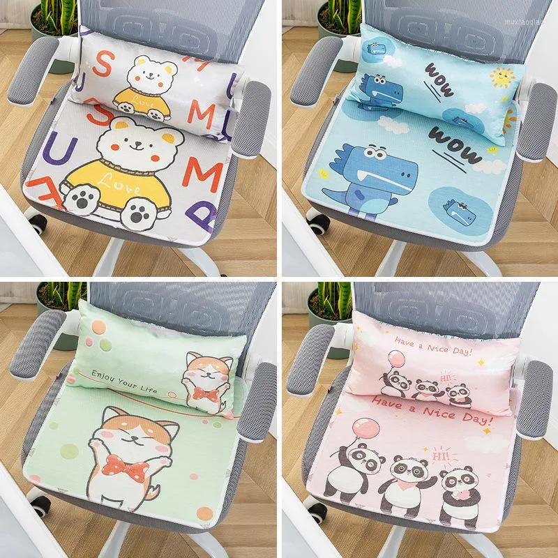 Pillow Ice Silk Chairs Waist Summer Office Home Decoration Cartoon Hugs Sitting