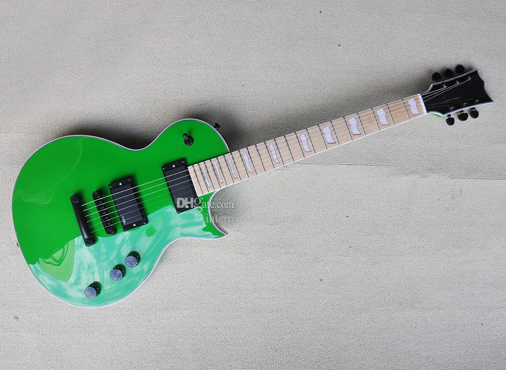 Customizable Gloss Green Green Electric Guitar With EMG Pickups, Maple