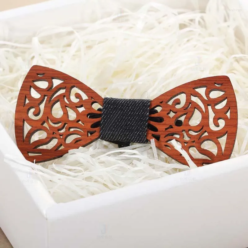 Bow Ties Unisex Wooden Moustache Tie Hollow Out Carved Retro Neck Adjustable Vintage Fashion Women Men High Quality