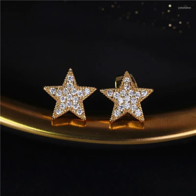 Stud Earrings Cute Shiny Little Star Unusual For Women 2022 Trend Zircon Korean Style Fashion Ear Accessories Jewelry Gifts