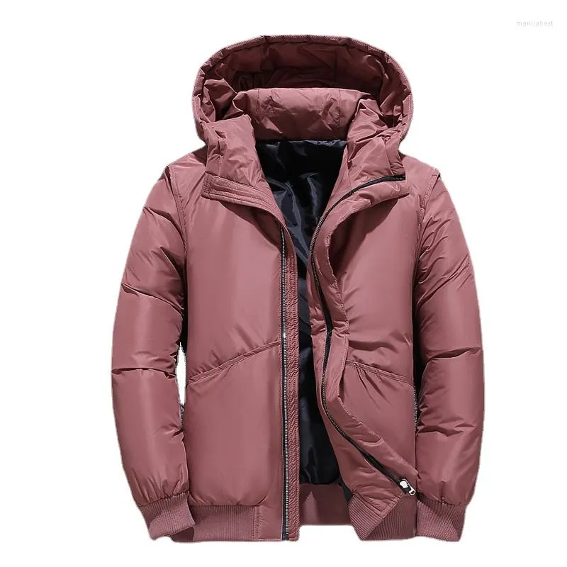 Herr ner 2022 m￤n vinter kappa vindbrytare huva varm jacka odefinierad outwear l￤tt b￤rbar casual modekl￤der homme