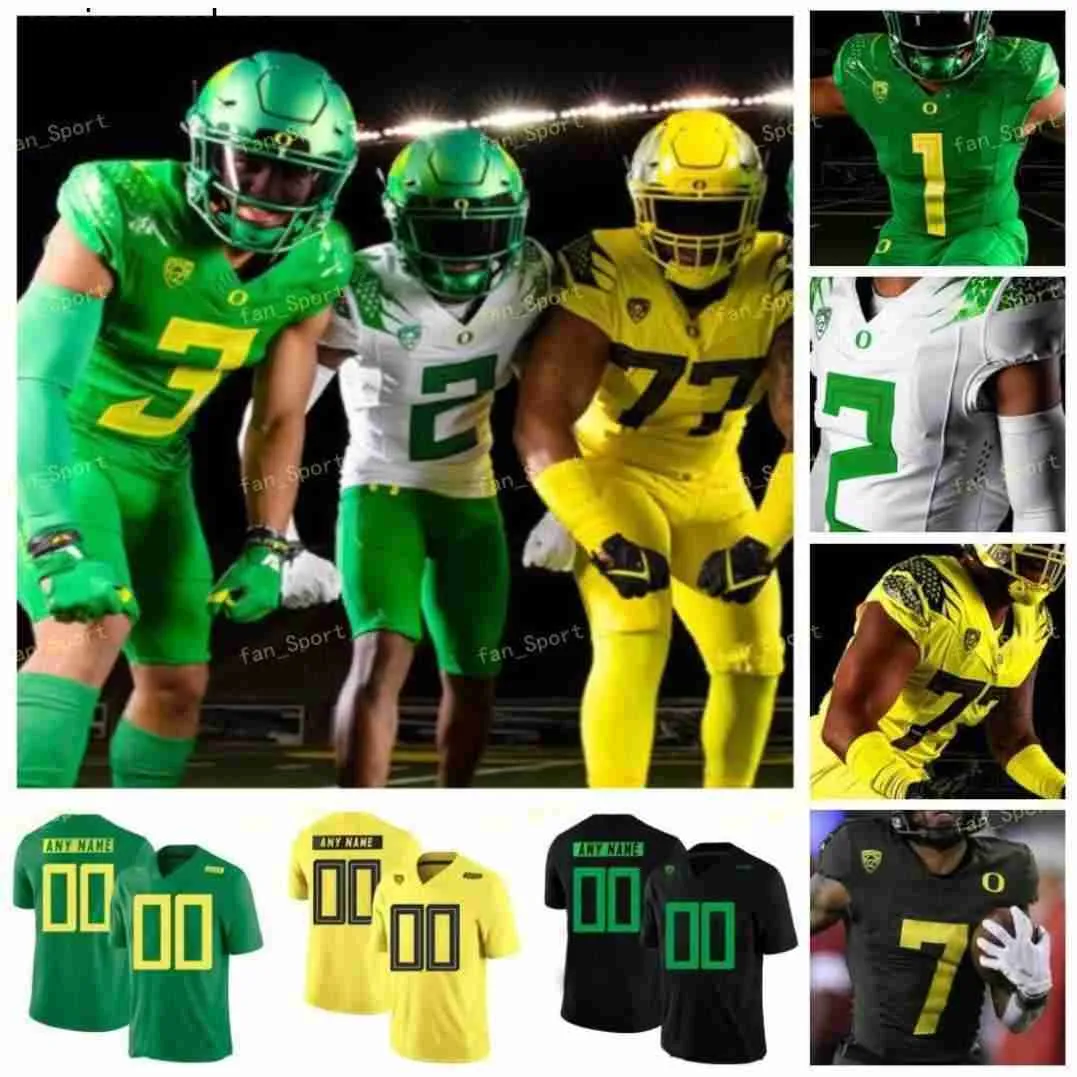 NCAA College Oregon Ducks Justin Herbert CJ Verdell Kayvon Thibodeaux Tyler Shough DJ Johnson Custom Football Jerseys Green White Black Men Women Youth