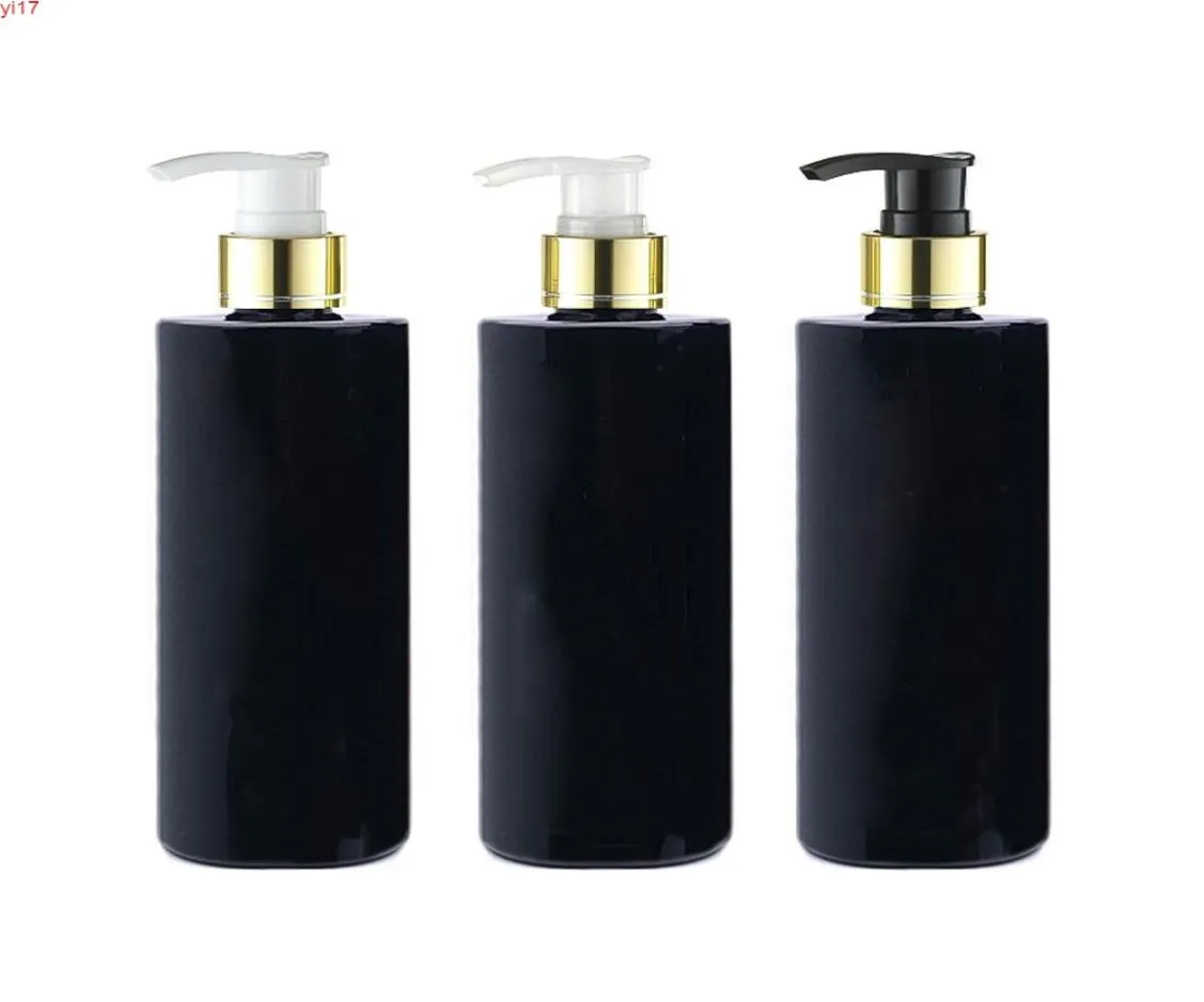 20pcs 500ml black lotion pump shampoo bottle containers for cosmetic packagingblack PET with liquid soap dispenserhigh qiantity5445606