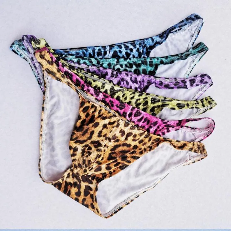 Onderbroek mannen briefs ondergoed sexy luipaard print bulge pouch bikini jockstrap lage taille ademende gay man ht033