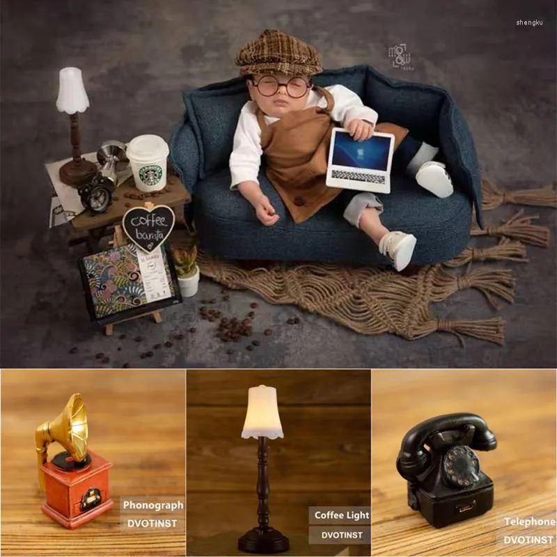 헤어 액세서리 Dvotinst Born Pograph Props Baby Retro Vintage Mini Creative Light Radio Fotografia Studio Po Prop