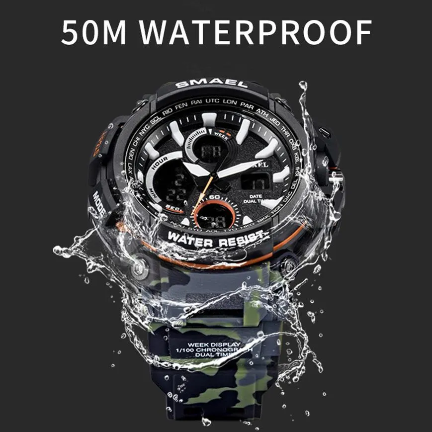 CWP Smael Sport Waterfouf LED Digital Watch Male Clocio Masculino Erkek Kol Saati 1708b Men Watches313i