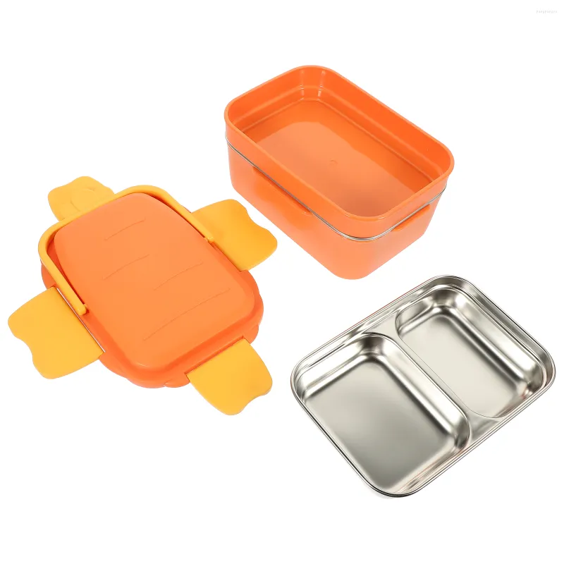 Ensembles de vaisselle Boîte à déjeuner Bento Kids ContainerAdult Boîtes isolées en acier inoxydable Conteneurs métalliques portables Case Bols empilables plus chauds