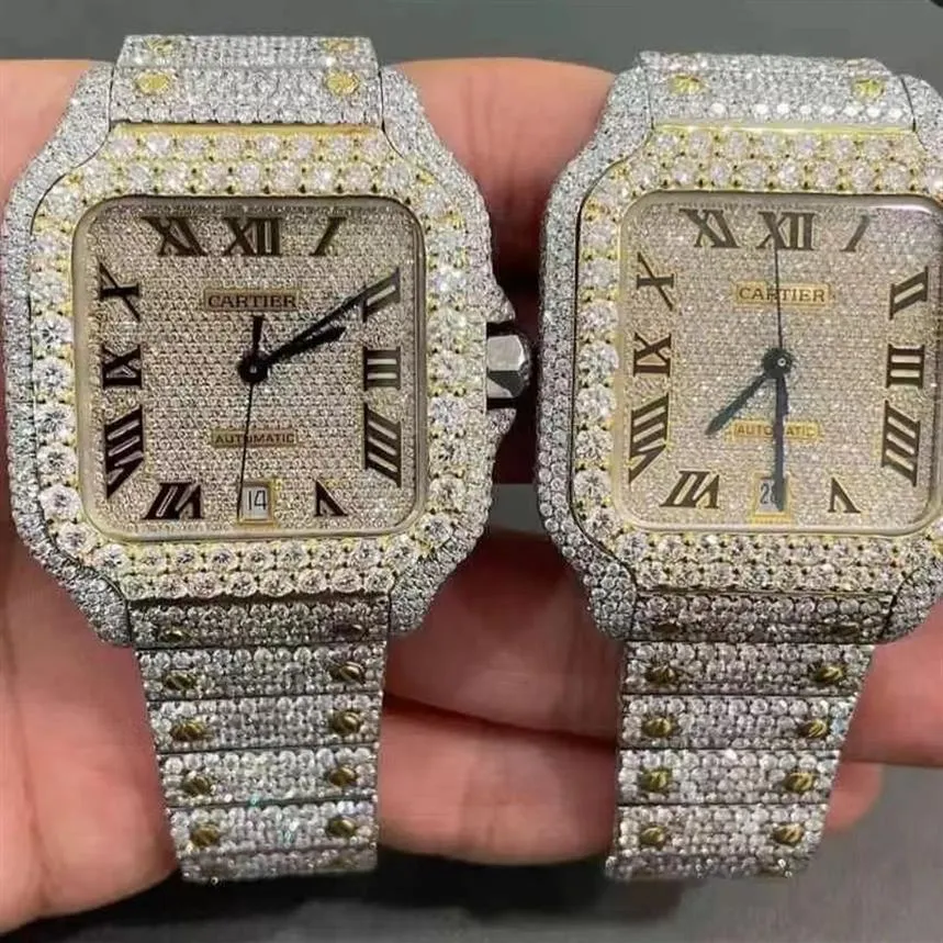 2022 Stijlvol aangepaste hiphop luxe Dignls staal Iced Out Diamonds Polshorloge Watch 4BD6253B