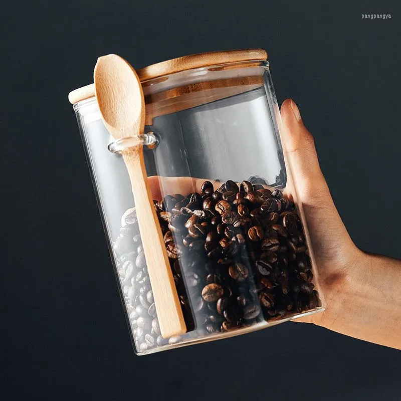 Bottiglie di stoccaggio Caffè in polvere Chicchi di serbatoio Barattolo di vetro Tè ermetico Tromba portatile