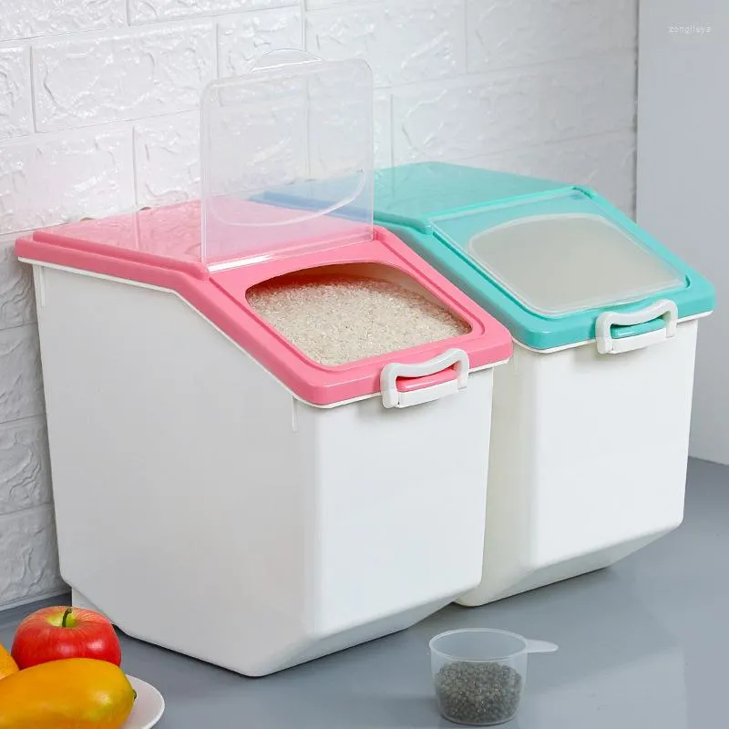 Storage Bottles 10/15KG Kitchen Collection Nano Bucket Food Container Dry Rice Dispenser With Lid Sealed Crisper Grain Tank