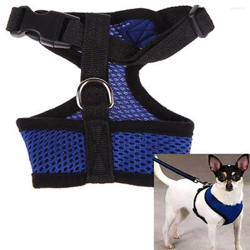 Dog Collars Comfortable Adjustable Pet Control Harness Collar Safety Strap Mesh Vest For Puppy Cat Dogs Harnesses Pets Supply