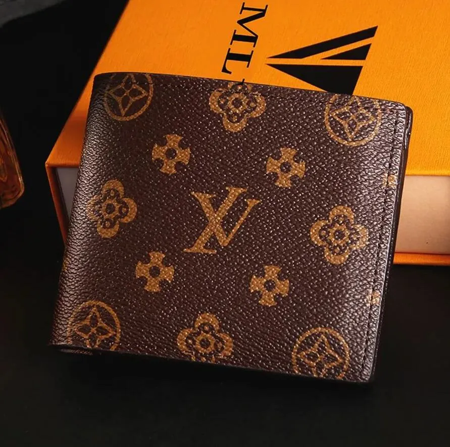 Lüks deri cüzdan moda tasarımcı cüzdanlar retro el çantası erkekler için klasik kart tutucular para çantası ünlü debriyaj kılıfı wih kutu toz çantası 6 renk