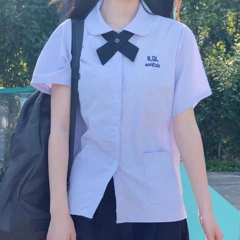 Clothing Sets Japanese School Girl Uniform Thailand Uniforms Jk Suit Student Graduation Costume Cute Solid Color Pleated Skirt Set