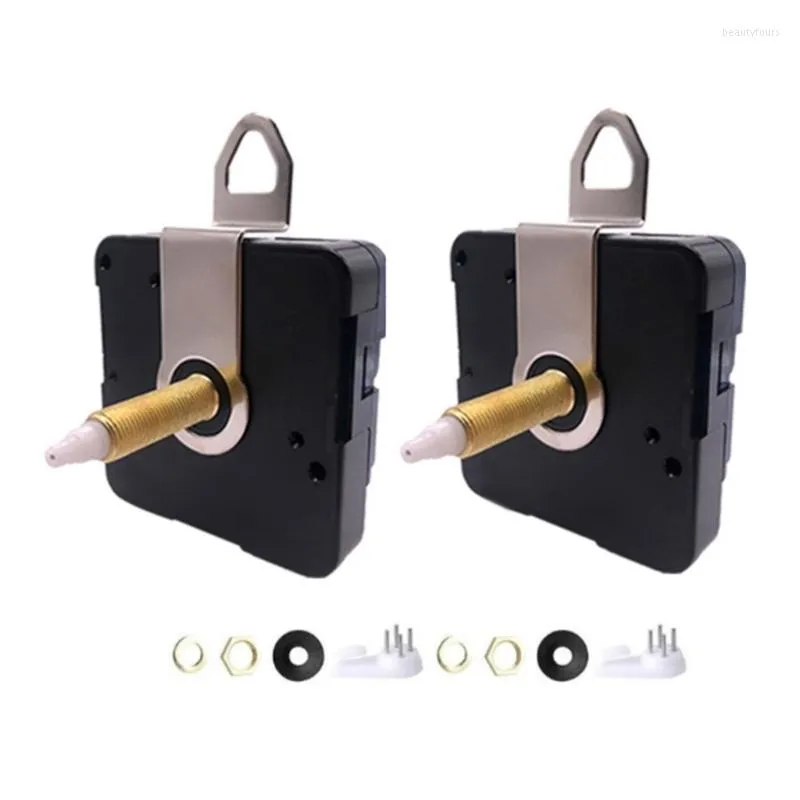 Wall Clocks 2 Pcs Non-Ticking Clock Movement Mechanism Silent Long Shaft Quartz Replacement DIY Repair Part