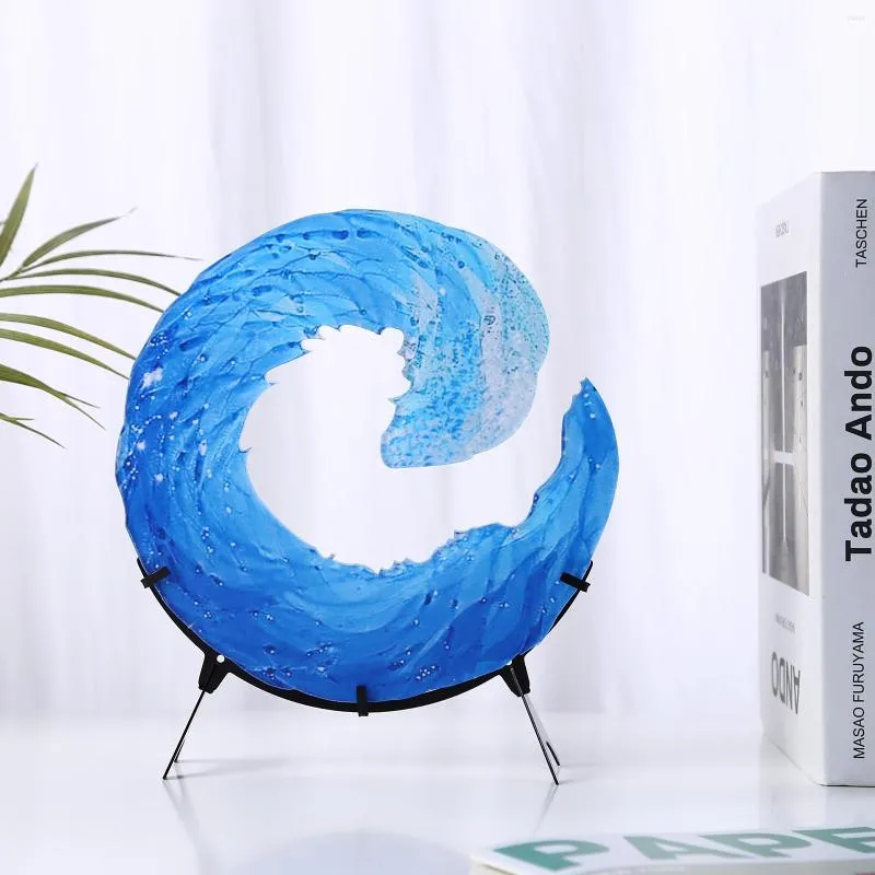 Dekorativa figurer Tre storlekar Akryl Ocean Wave Sculpture Creative Art Crafts For Home Decor Living Bedroom Dorm Office Kids Gifts