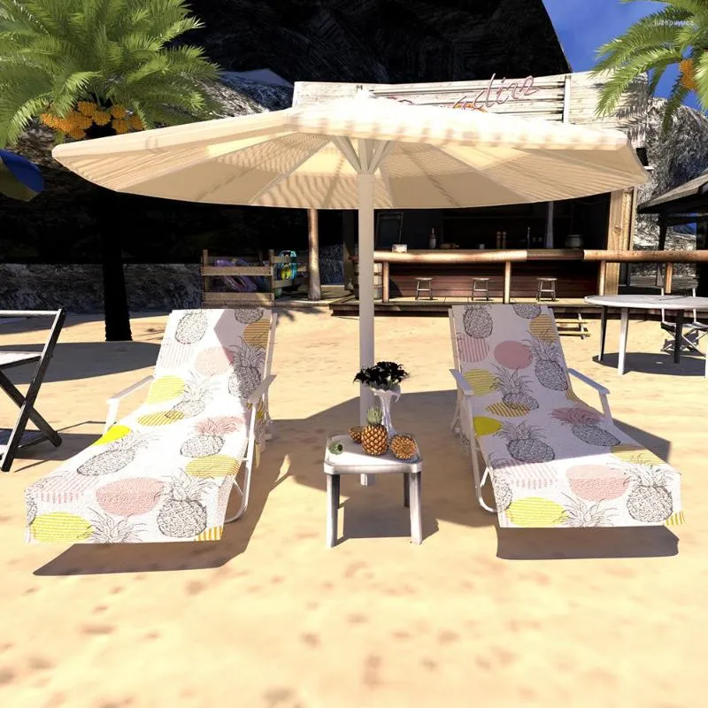 Housses de chaise 4 couleurs couverture de plage salon serviette sac de rangement natation caca douche solaire El jardin rayures arbre tapis imprimé 215x75cm