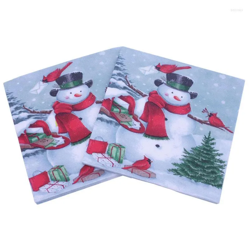 Tafel servet kerst servetten 20 stuks/set papier ongeparfumeerd voor feestjes 2 -ply sneeuwpatroon diner diner