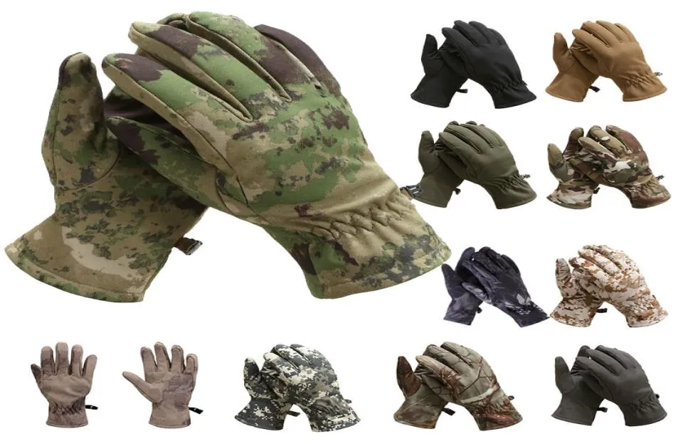 Paintball Airsoft Shooting Hunting Tactical Camouflage Softshell Gloves Camo Outdoor Sports Motocycle Cycling Gloves Full Finger N5793507