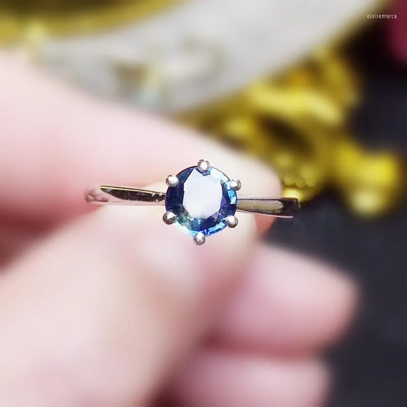 Кластерные кольца на ювелирные изделия Blue Sapphire Big Ring 11ct Gemstone 925 Серебряное серебро штраф