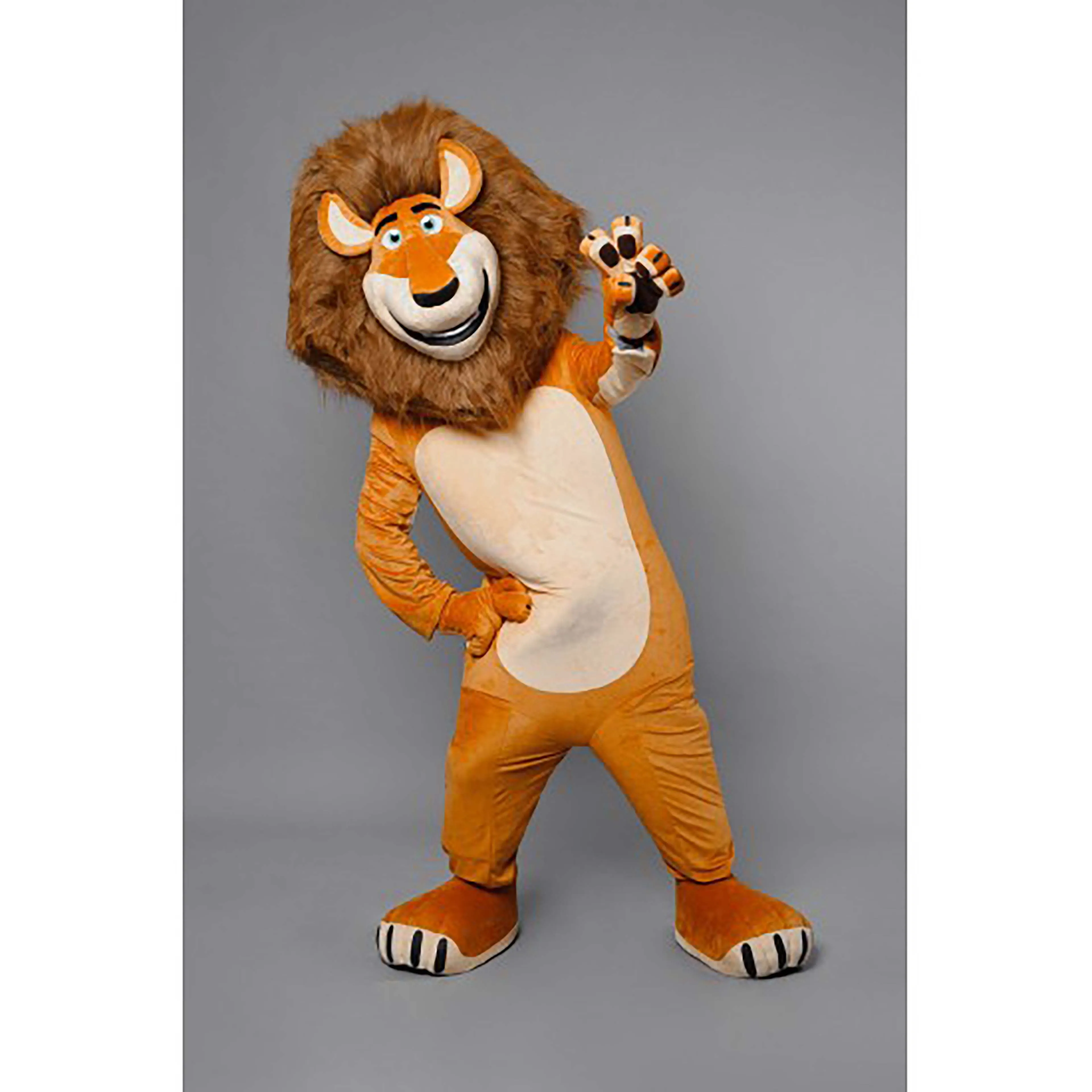 Costume da mascotte leone adulto Fursuit Vestito peloso di Halloween Abito  da cartone animato