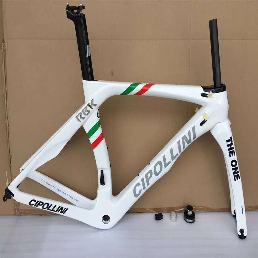 2021 Kolvägsram Cipollini RB1K Den glänsande RB1000 K08 Italiensk flagga Kolfiber Road Bike Bicycle Frame Set191L
